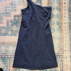 Outdoor Voices One-Shoulder Navy Dress